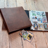 Leather Sports Card Binder - crystal clear trading card sleeves - Blue Sky Papers