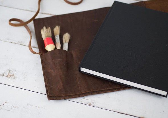 Leather Bound Sketchbook Case - comes with hardbound sketchbook - handmade by Blue Sky Papers Leather Bound Sketchbook Case - comes with hardbound sketchbook - handmade by Blue Sky Papers