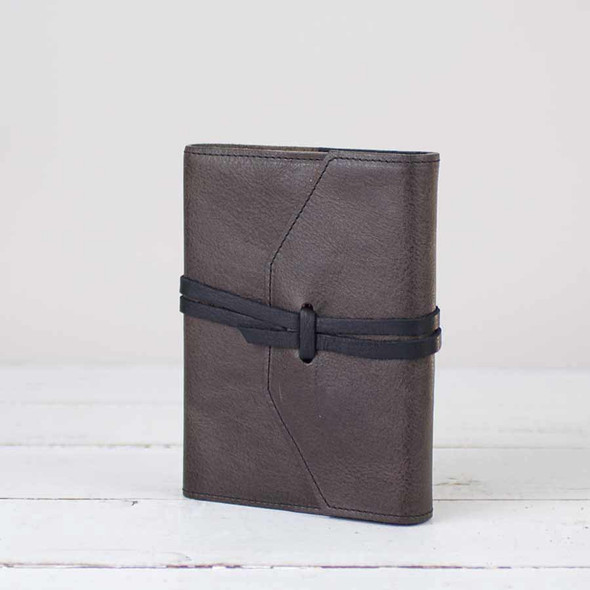Refillable Italian Journal - gray leather - from Blue Sky Papers Refillable Italian Journal - gray leather - from Blue Sky Papers