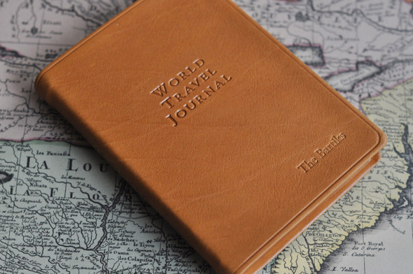 Personalized Leather World Travel Journal- from Blue Sky Papers Personalized Leather World Travel Journal- from Blue Sky Papers
