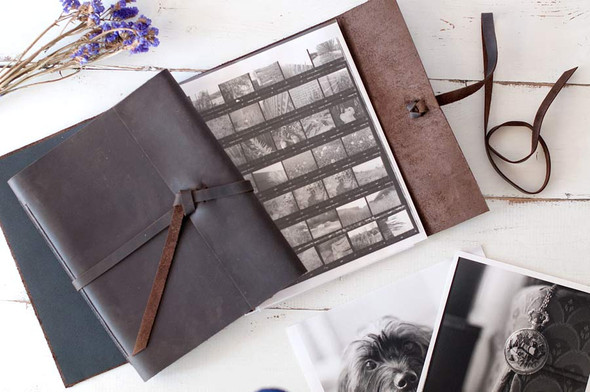 Leather Portfolio Book - handmade, leather wrap cover Leather Portfolio Book - handmade, leather wrap cover