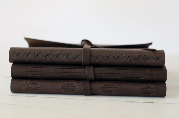 Leather Portfolio Book - 3 spine designs Leather Portfolio Book - 3 spine designs