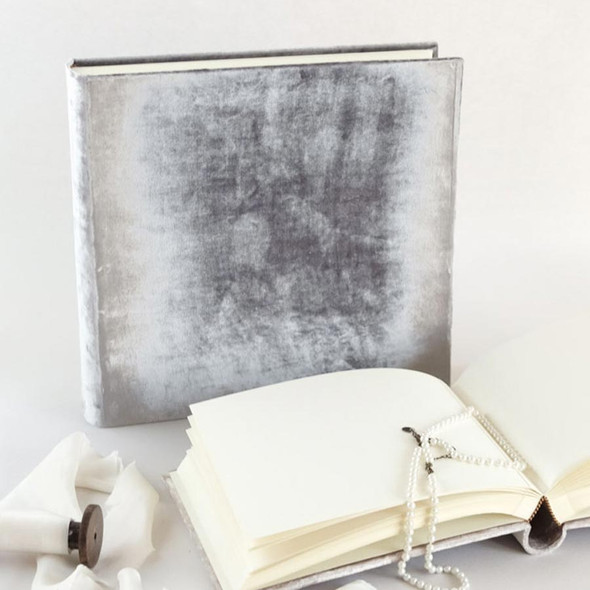 Velvet Wedding Photo Album - Gray velvet, 12x12 inches - by Blue Sky Papers Velvet Wedding Photo Album - Gray velvet, 12x12 inches - by Blue Sky Papers