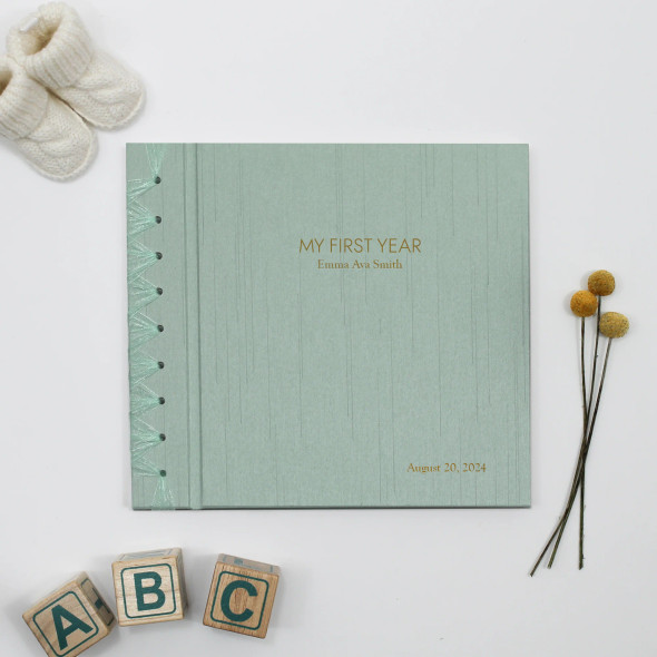 Fresh Baby Book - Robin's Egg Silk Fresh Baby Book - Robin's Egg Silk