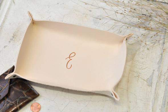 Personalized Leather Catchall - adorable little catchall - by Blue Sky Papers Personalized Leather Catchall - adorable little catchall - by Blue Sky Papers