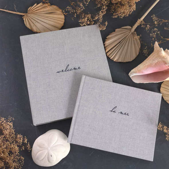 Sailcloth Beach Binder & Guest Book - perfect for thank you gift - by Blue Sky Papers