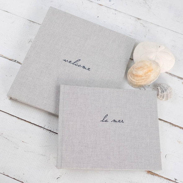 Sailcloth Beach Binder & Guest Book - beautiful pair - by Blue Sky Papers Sailcloth Beach Binder & Guest Book - beautiful pair - by Blue Sky Papers