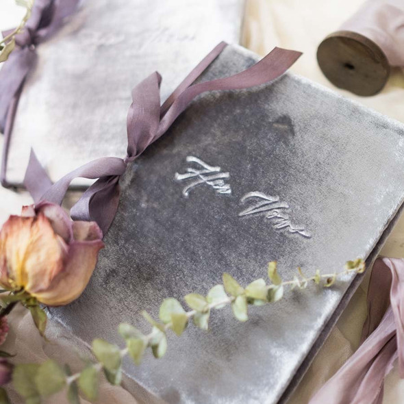 Velvet His and Her Vow Books - His Vows & Her Vows pressed deep in the velvet with heat- by Blue Sky Papers