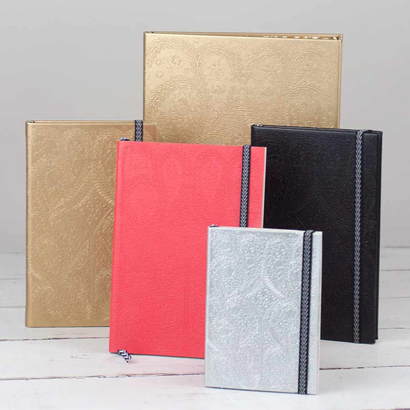 Christian Lacroix Notebook - available in a variety of sizes in gold, black, red, and silver Christian Lacroix Notebook - available in a variety of sizes in gold, black, red, and silver
