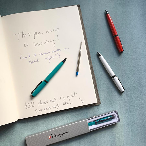 Colorful Platignum Studio Ballpoint Pens - writes smoothly - from Blue Sky Papers