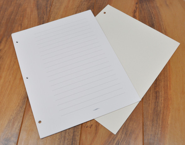 Page Refills for 3 Ring Books - Shown: White Vertical with lines, Ivory Vertical blank pages Page Refills for 3 Ring Books - Shown: White Vertical with lines, Ivory Vertical blank pages