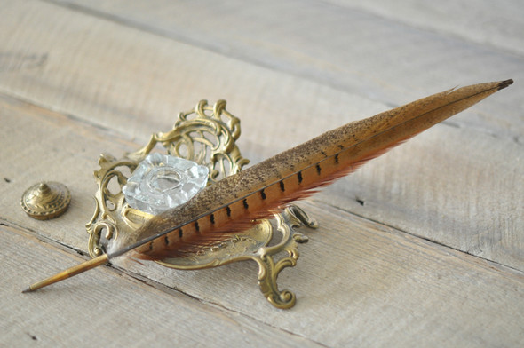 Feather Quill Pen - Pheasant quill pen - from Blue Sky Papers Feather Quill Pen - Pheasant quill pen - from Blue Sky Papers