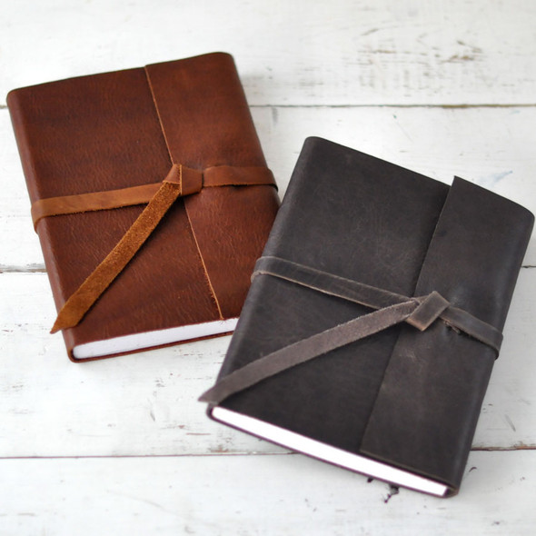 Leather Rustic Journals - Rustic Brown Leather & Almost Black Leather - by Blue Sky Papers Leather Rustic Journals - Rustic Brown Leather & Almost Black Leather - by Blue Sky Papers