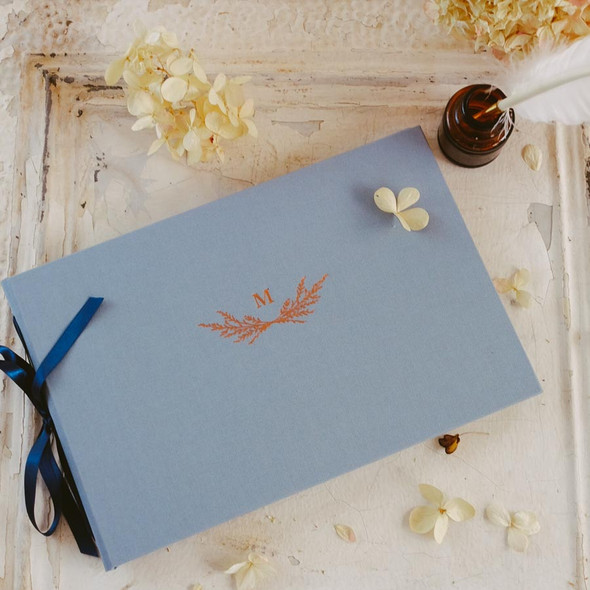 The Artisan Album - Handmade Photo Book - Steel Blue Linen- by Blue Sky Papers The Artisan Album - Handmade Photo Book - Steel Blue Linen- by Blue Sky Papers