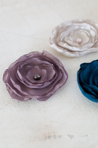 Personalized Velvet Ribbon & Silk Flower Custom Book - many color combinations - by Blue Sky Papers