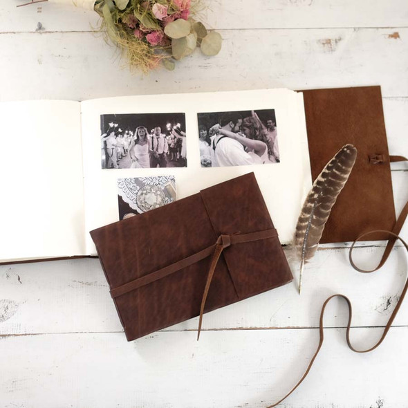 Leather Artisan Book - as photo album, photo guest book, traditional guest book, artists sketchbook - by Blue Sky Papers Leather Artisan Book - as photo album, photo guest book, traditional guest book, artists sketchbook - by Blue Sky Papers