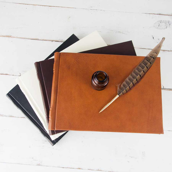 Italian Leather Guestbook - from Blue Sky Papers Italian Leather Guestbook - from Blue Sky Papers