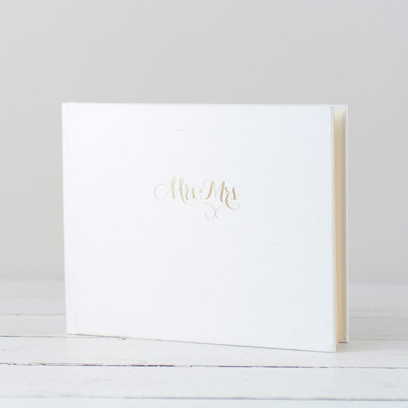 Mrs and Mrs Wedding Guest Book - handmade by Blue Sky Papers Mrs and Mrs Wedding Guest Book - handmade by Blue Sky Papers