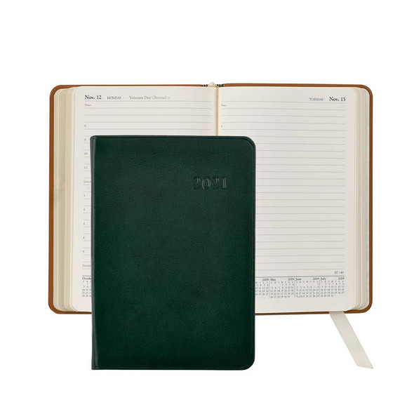 Leather Day Planner 2021 - Green Traditional Leather - from Blue Sky Papers Leather Day Planner 2021 - Green Traditional Leather - from Blue Sky Papers