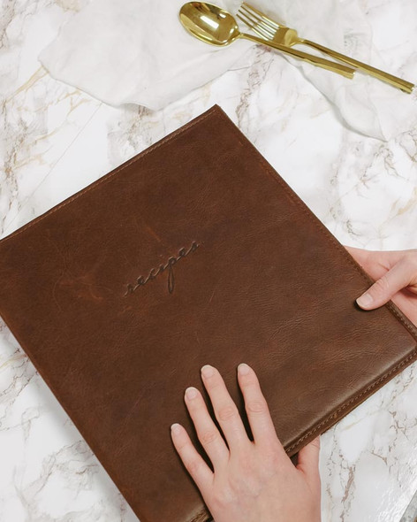 Leather Recipe Binder - by Blue Sky Papers Leather Recipe Binder - by Blue Sky Papers