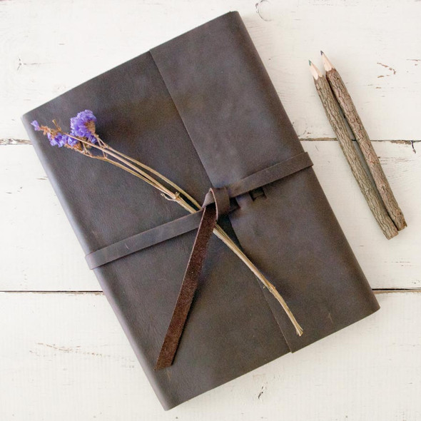 Leather Rustic Sketchbook in Rustic Brown leather - by Blue Sky Papers Leather Rustic Sketchbook in Rustic Brown leather - by Blue Sky Papers