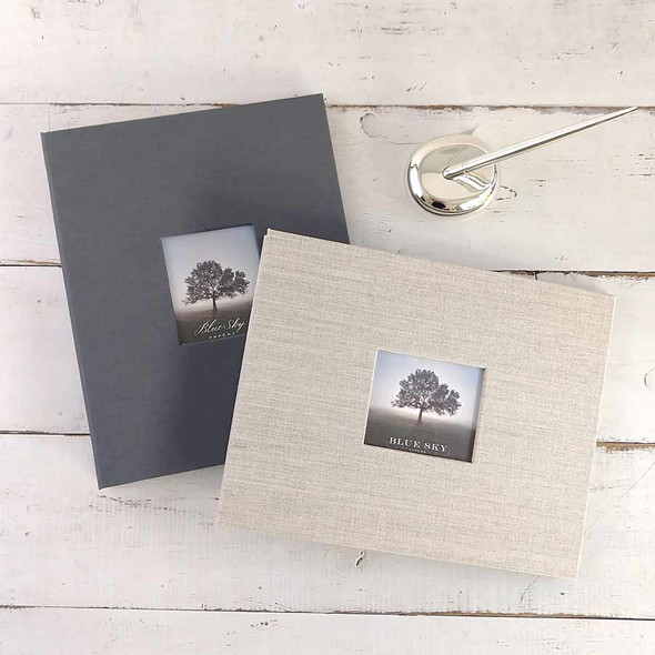 Post-bound Guest Book - Vertical or horizontal orientation, with optional photo frame cover - by Blue Sky Papers Post-bound Guest Book - Vertical or horizontal orientation, with optional photo frame cover - by Blue Sky Papers