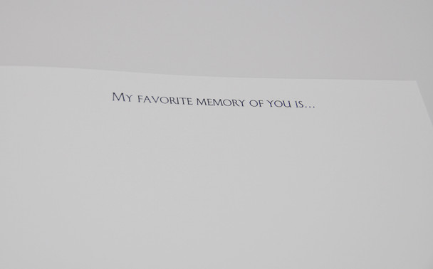 Retirement Keepsake Guest Book - Sample prompted page
