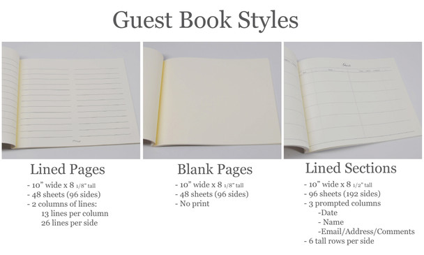 Beach Home Guest Book - Guest Book Page Options