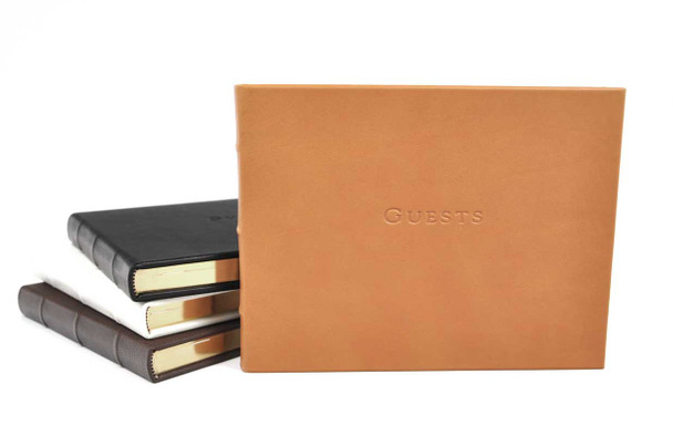 library bound leather guest books