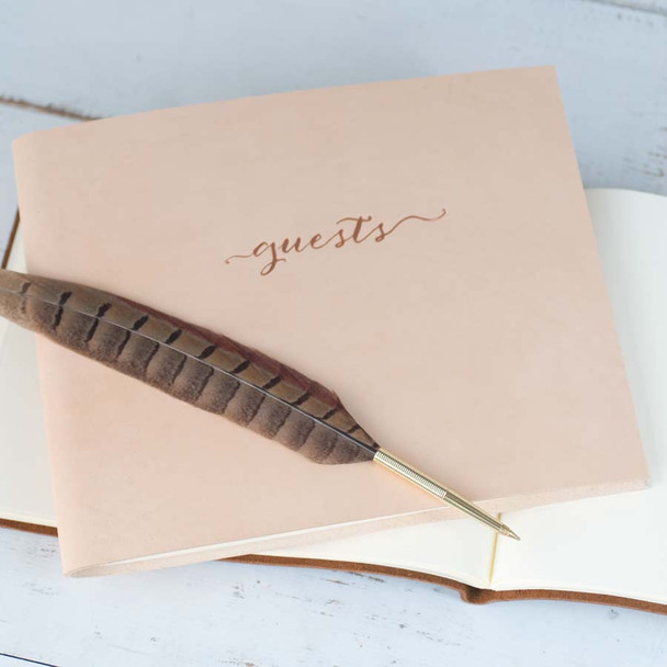 Soft Leather Guest Book from Blue Sky Papers