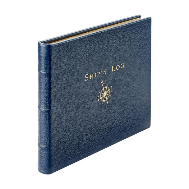Leather Ships Log Book - library hubs on spine... classy! - from Blue Sky Papers
