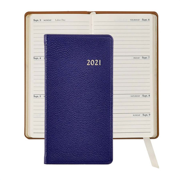 Leather Pocket Planner 2021 - Indigo Goatskin Leather - from Blue Sky Papers
