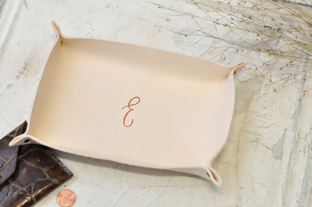 Personalized Leather Catchall - adorable little catchall - by Blue Sky Papers