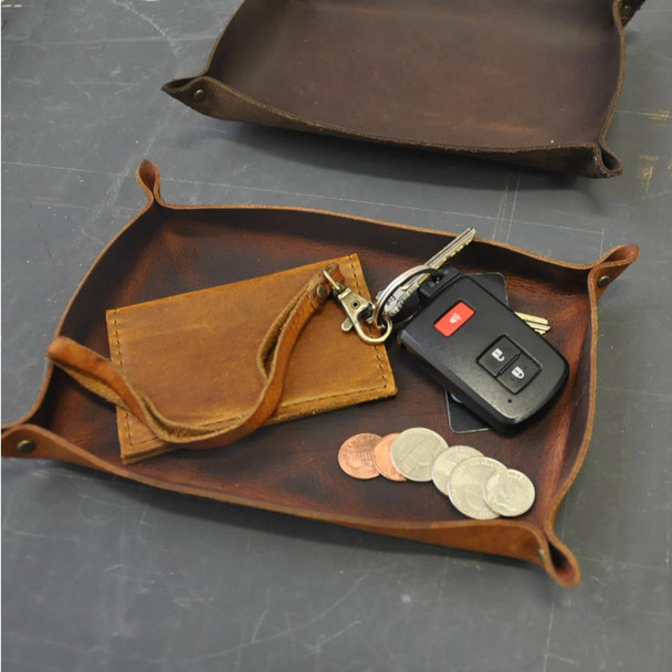 Personalized Leather Catchall - what will you put in your catchall?- by Blue Sky Papers