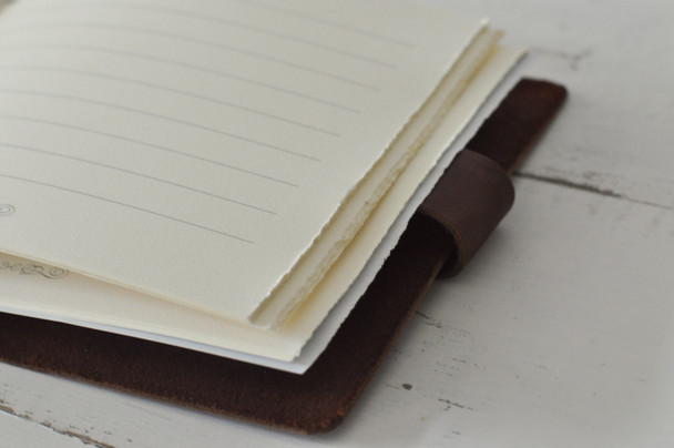 Rustic Leather Guest Book - Hand-torn pages