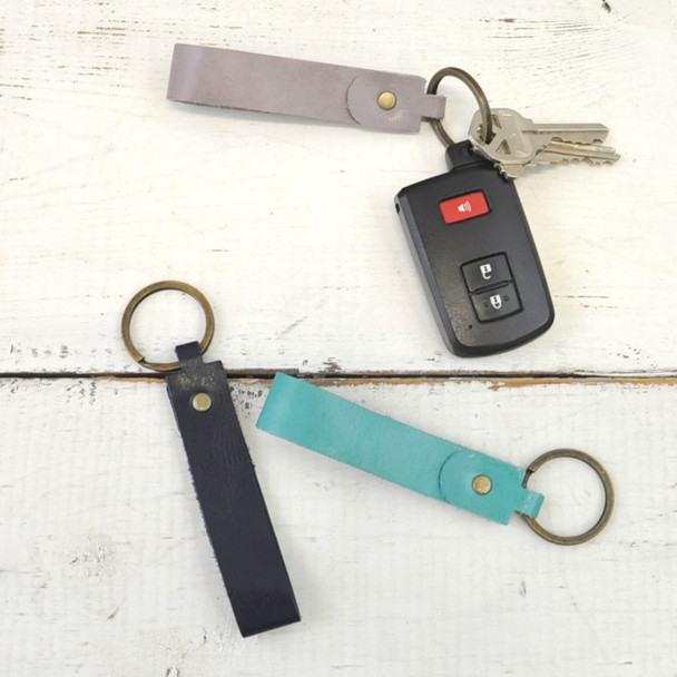 Personalized Leather Key Ring - some for the whole family - by Blue Sky Papers