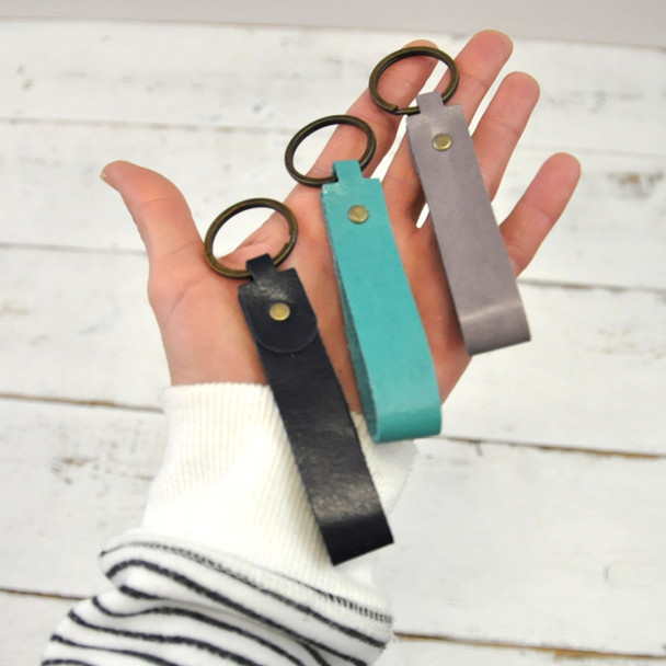 Personalized Leather Key Ring - soft and fits your hand perfectly - by Blue Sky Papers