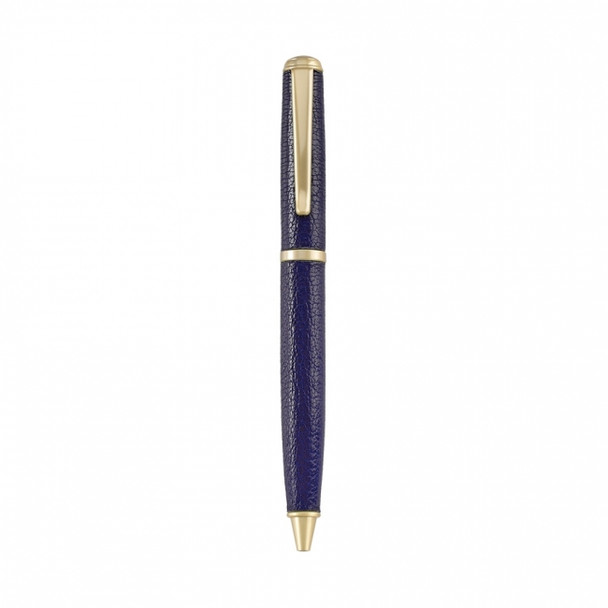 Leather Ballpoint Pens - Indigo Goatskin Leather - Blue Sky Papers