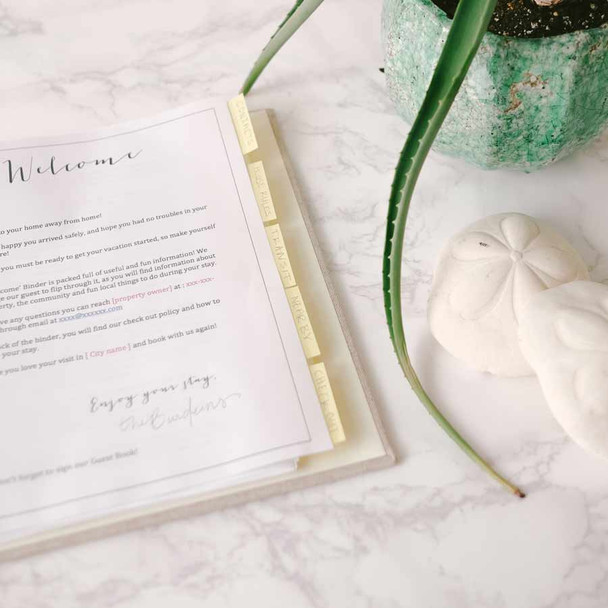 Sailcloth Beach Binder & Guest Book - binder houses clear sleeves on the inside - by Blue Sky Papers