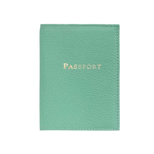 Leather Passport Holder - Robin's Egg Goatskin - from Blue Sky Papers