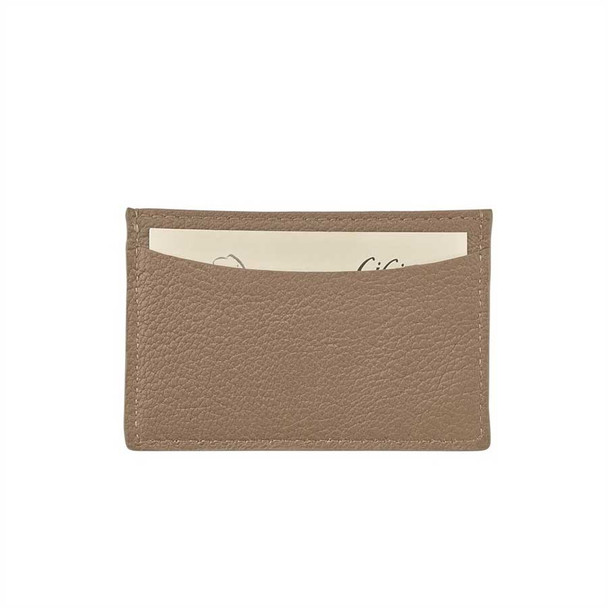 Leather Business Card Holders -  Taupe Goatskin Leather - Blue Sky Papers