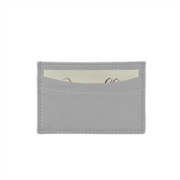 Leather Business Card Holders - Gray Goatskin Leather - Blue Sky Papers
