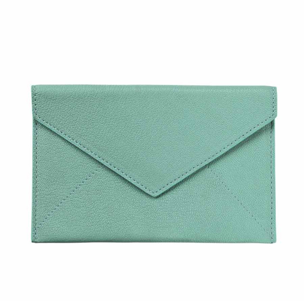 Leather Photo Wallet - Robin's Egg Goatskin Leather - from Blue Sky Papers