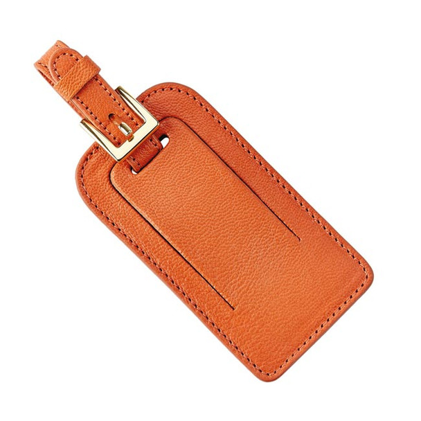 Leather Luggage Tags - Orange Goatskin Leather - Blue Sky Papers