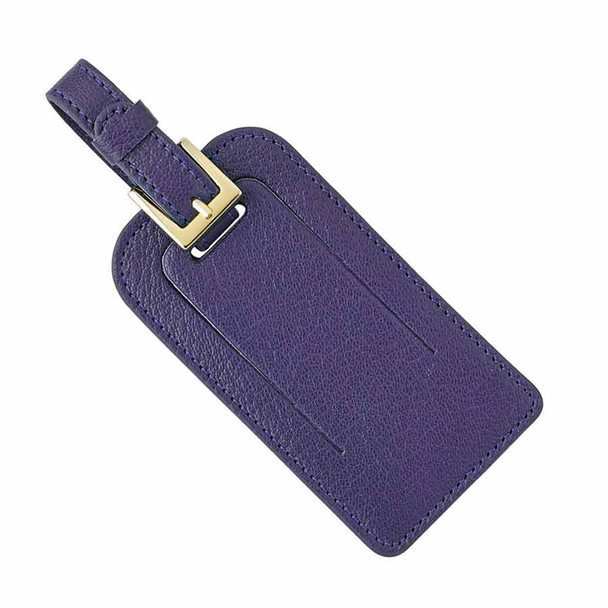 Leather Luggage Tags - Indigo Goatskin Leather - Blue Sky Papers