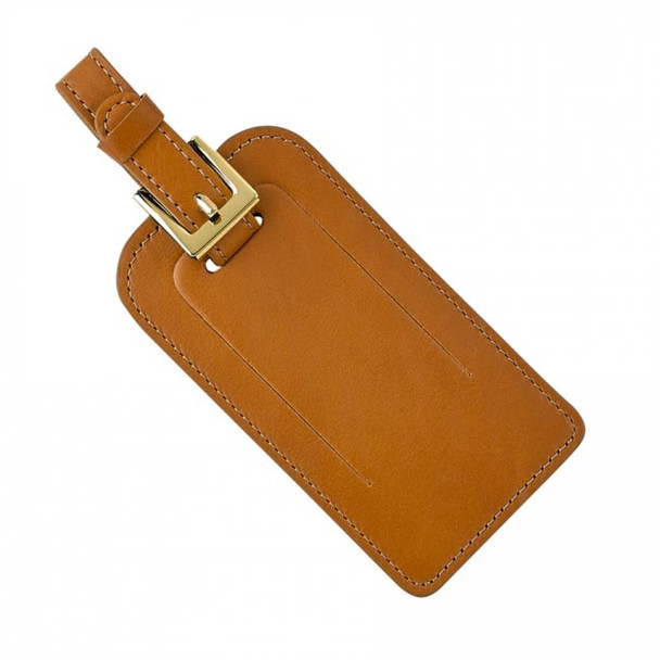 Leather Luggage Tags - British Tan Traditional Leather - Blue Sky Papers