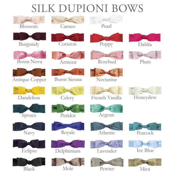 Silk Dupioni Bow Custom Book - Color Options for the Bow- by Blue Sky Papers