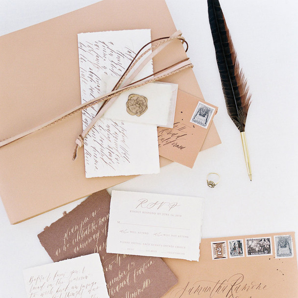 Leather Book with Tri-Leather Strap - hand braided tri - great wedding photography with invitations - by Blue Sky Papers