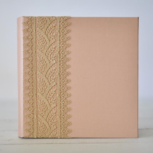 Royal Gold Lace Custom Book- Blush silk- by Blue Sky Papers