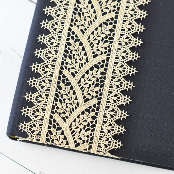 Royal Gold Lace Custom Book- Gold lace detail- by Blue Sky Papers